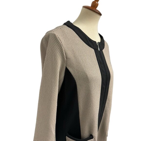 The TOG Shop Women's Beige And Black Spotted Full Zip Blazer Size L - Picture 6 of 14